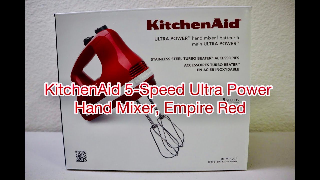 KitchenAid 5 Ultra Power Speed Hand Mixer - KHM512, Empire Red