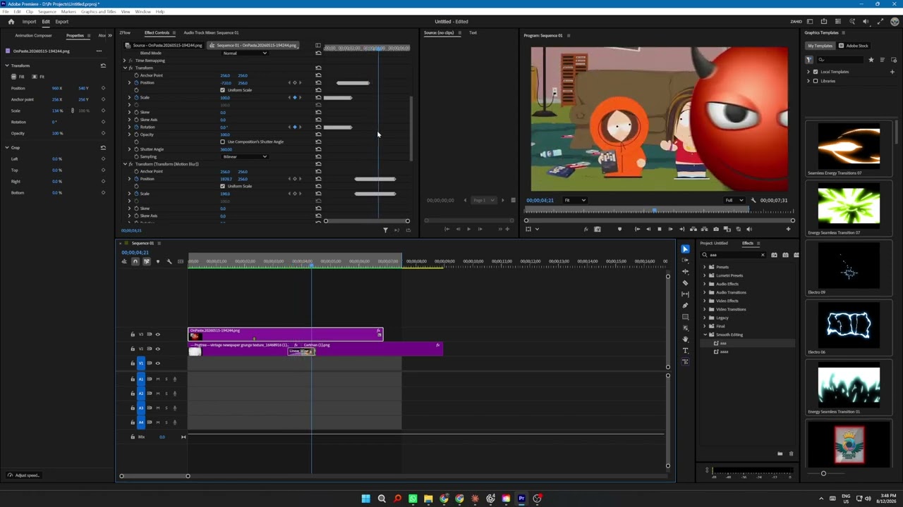 Animation built entirely inside Premiere Pro using bezier easing curves — ZeeKay Editz