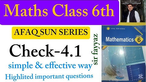 Maths Class 6th | Check 4.1 | Unit 4 | exercise 4.1 | afaq sun series | sets | sir fayyaz | grade 6