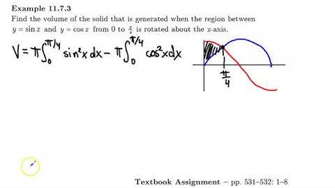 Volume of a Solid of revolution part 2 (Ex 11.7.3)