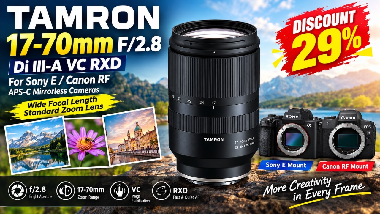 Tamron 17-70mm F/2.8 Di III-A VC RXD Lens | Sony E & Canon RF APS