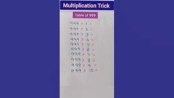 Multiplication Trick - Table of 999#shorts#ytshorts#maths#mathstricks#tables#tabletricks#multiply