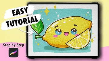 Procreate EASY Drawing for Beginners | Cute Lemon in Posca art style - Digital Art Tutorial