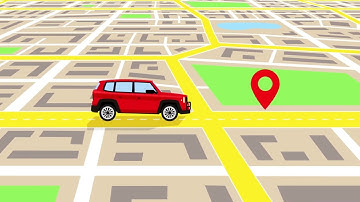 Animated Car location with Green screen | animated map | No Copyright