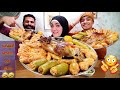 تحدى اكل (المحشي المشكل مع البط المحشي) والعقاب خلصو من بعض 😂Eating challenges