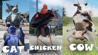 Cat Chicken And cow in Tekken