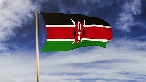 4K Kenya flag waving in the wind. Green screen, alpha matte. Loopable animation Stock video