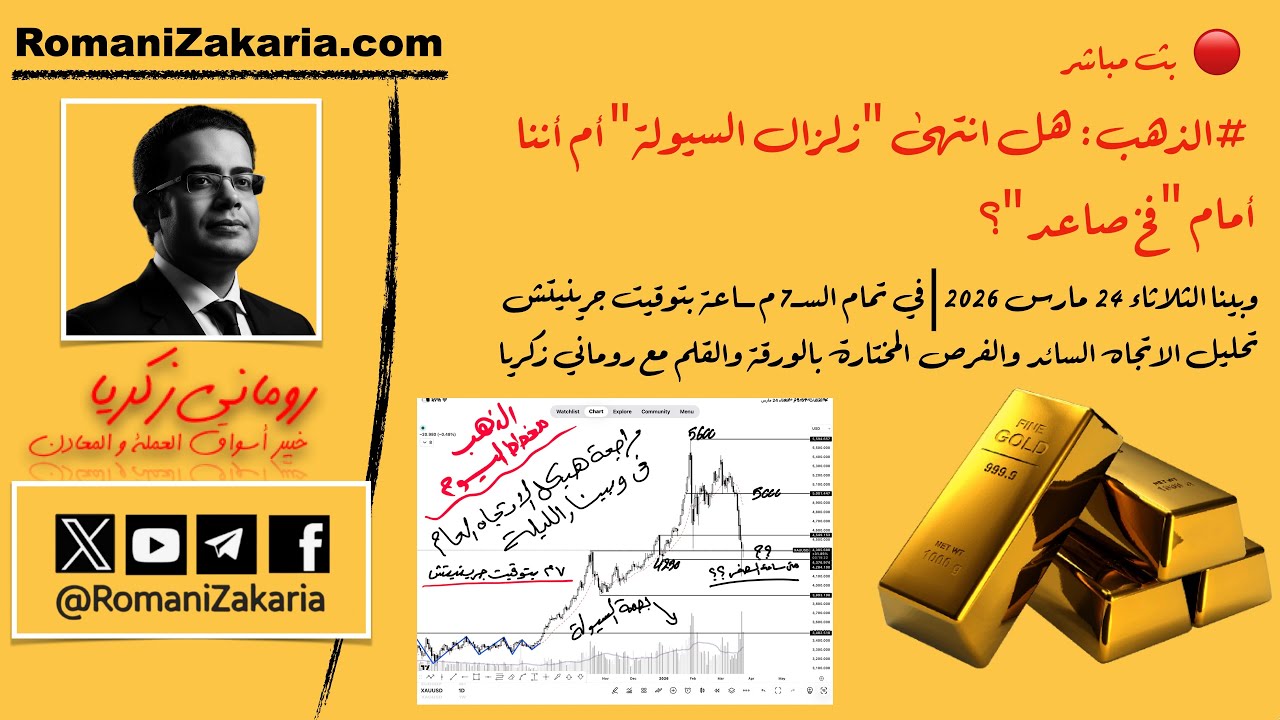 🔴 بث مباشر  #الذهب : هل انتهى "زلزال السيولة" أم أننا أمام "فخ صاعد"؟
