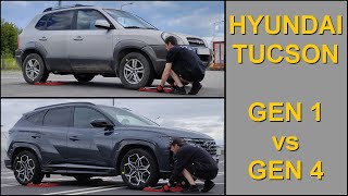 SLIP TEST - Hyundai Tucson GEN 1 vs GEN 4 - 4WD / HTRAC - @4x4.tests.on.rollers