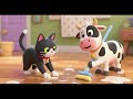 Cat and Cow Clean Sticky Floor Fun Nursery Rhymes Kids Songs