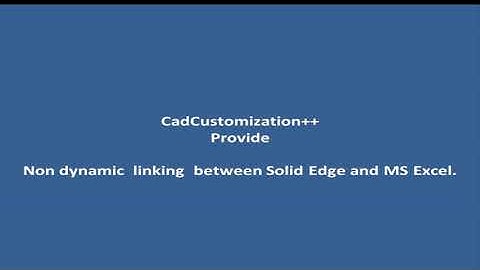 Solid Edge Configurator, Excel based customization
