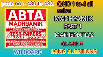 PAGE No. 480 to 482 ABTA ques 1,2,3,4 part 1 all solve Test Paper wb board@. solutions289@@