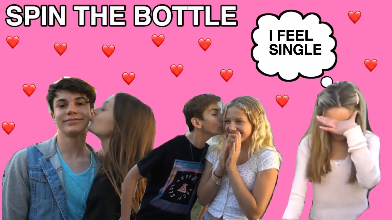 Last To Say No To Spin The Bottle Valentines Day Kiss Challenge😘💋jenna Davis Youtube 