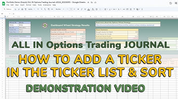HOW TO ADD a TICKER Symbol to Options Trading Journal Spreadsheet