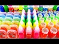 Satisfying Video How to make Rainbow Milk Bottle Slime Mixing All My Slime Smoothie Cutting ASMR