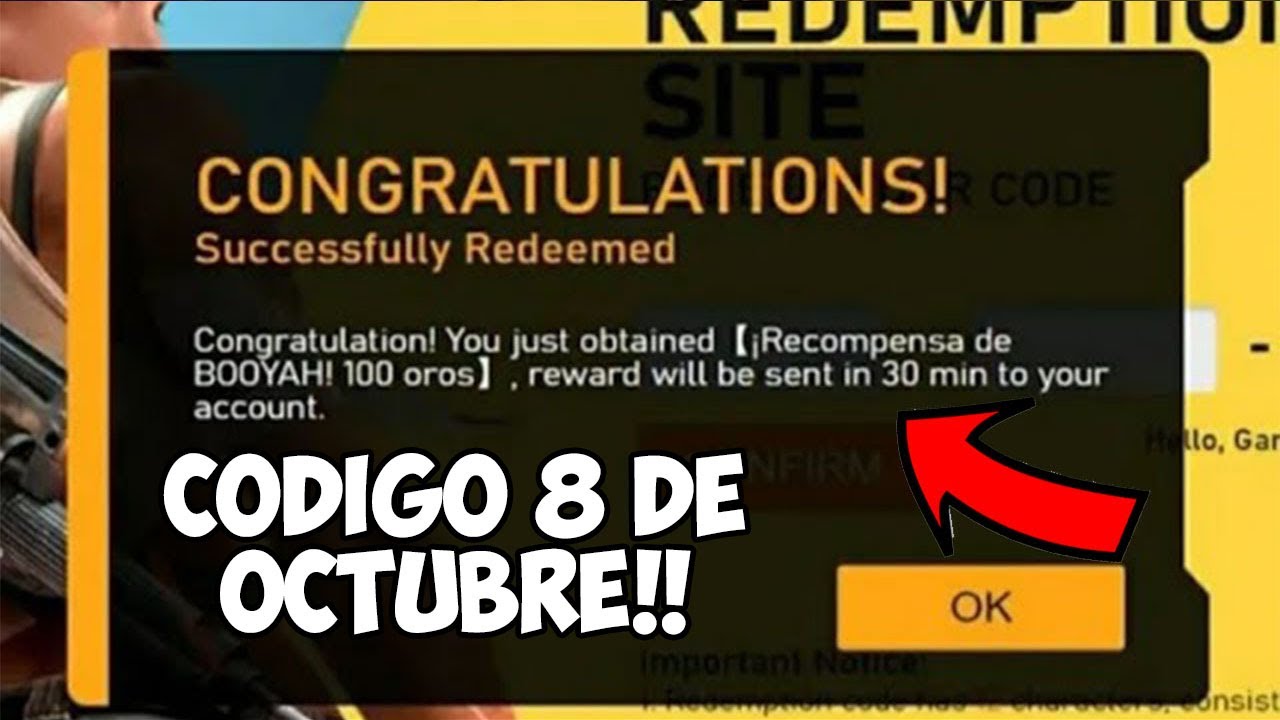 Free Fire: códigos de hoy 8 de octubre de 2021