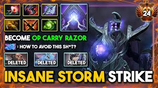 INSANE EYE STORM STRIKE HARD CARRY Razor Max Slotted Item Build Even Puck Can't Escape 7.35d DotA 2