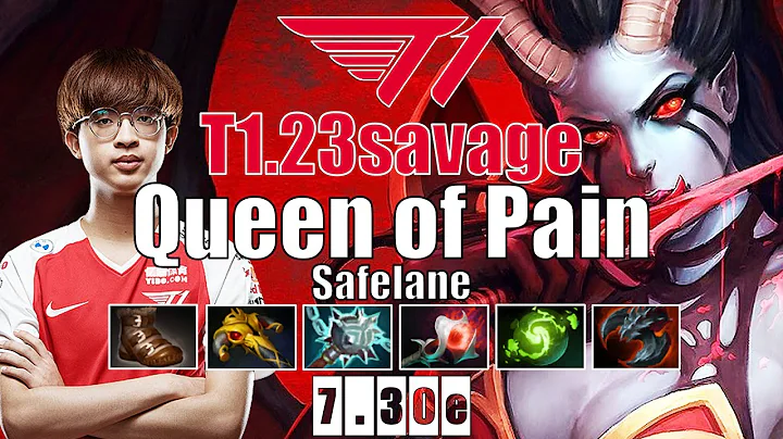 Queen of Pain Safelane | T1.23savage | NEW META CARRY QOP SO BROKEN | 7.30e Gameplay Highlights