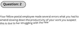 USPS 475 Mail Handlers | Q2: Your fellow postal employee made several errors what you had to amend
