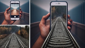 Railway Tracks coming out from mobile phone effect - Adobe Photoshop