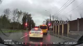 Driving in Moscow agglomeration: Химки - Гаврилково - Куркино - Химки 26/04/2026 (timelapse 4x)