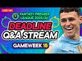 FPL GW15 LIVE DEADLINE STREAM 📸 | Final Week Before AFCON Transfers | Fantasy Premier League 2025/26