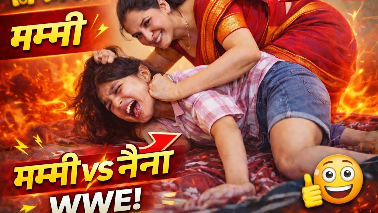 Mummy VS Naina WWE 😱 Ghar Me Ho Gayi Full Fight! 😂🔥#WWEStyle#FamilyFight#FunnyVlog#DesiComedy#Indian