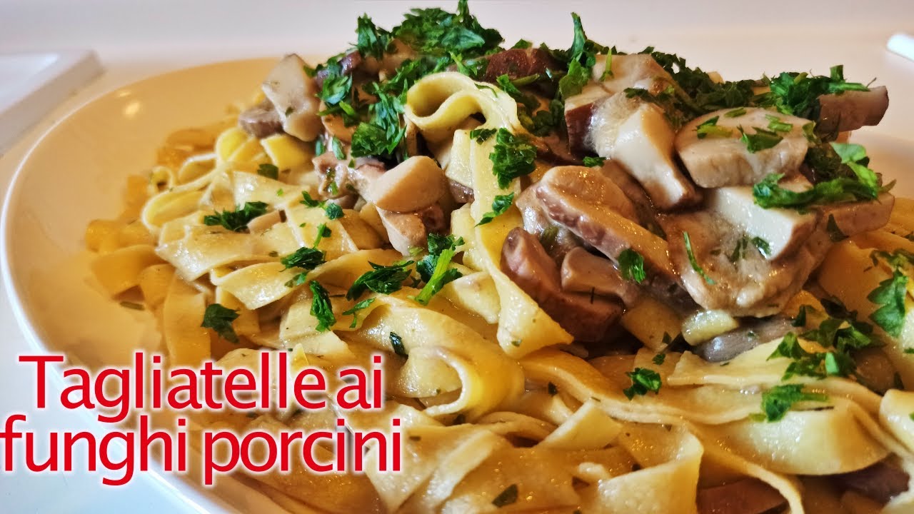 TAGLIATELLE ai FUNGHI PORCINI! Ricetta per pasta all'uovo con funghi