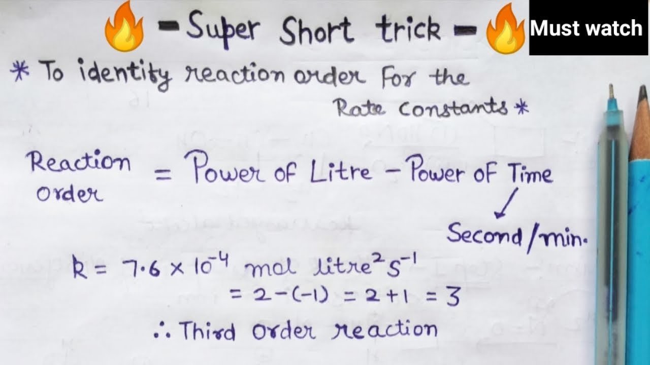 🤑 Super Trick for order of reaction Chemical JEE NEET