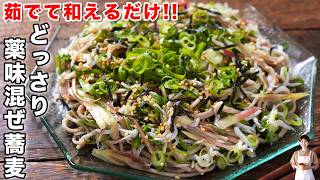 【茹でて和えるだけ！】究極にズボラで旨すぎる「どっさり薬味まぜ蕎麦」の作り方【kattyanneru】