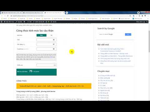 Video Cách tính mức lọc cầu thận - Máy tính y học - youtube