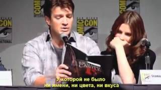 Nathan Fillion and Stana Katic reads a page of a Rick Castle Book [RUS subtitles]