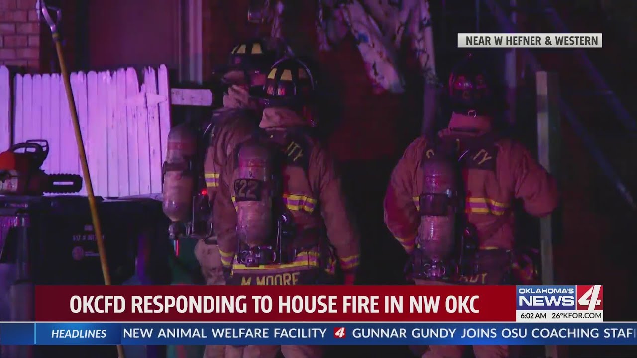 Fire crews respond to house fire in NW Oklahoma City - YouTube