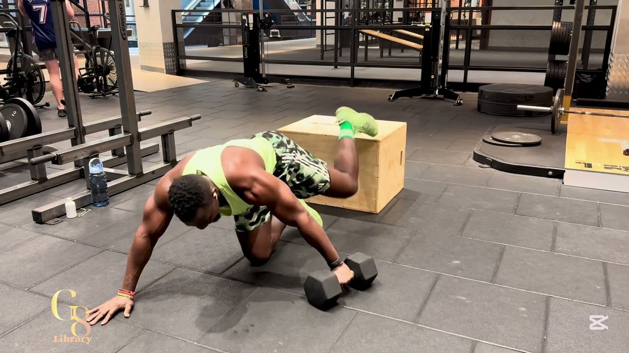 Feet elevated dumbbells drag (functional)
