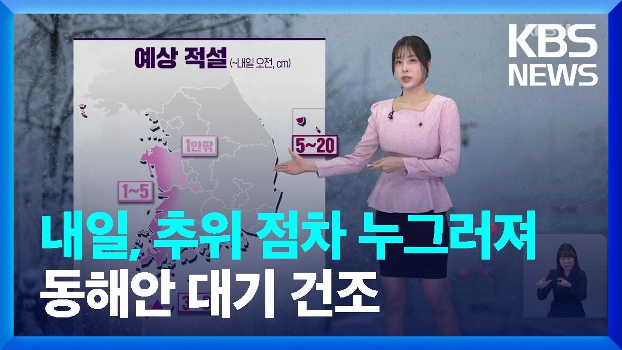 [날씨] 내일(12일), 추위 점차 누그러져…동해안 대기 건조 / KBS  2025.01.11.