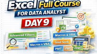 Excel Full Course for Data Analyst | Day 9 | Advanced Filters, Macros, VBA & Loan Calculations