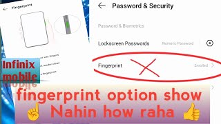 Fix fingerprint option not showing settings problem(fingerprint option show Nahin how raha)