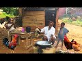 African cuisine | Cooking LIVE CHICKEN Meal Recipe in the African Village Homestead
