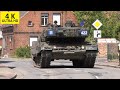 Kompanie Kampfpanzer Leopard 2 fährt durch Ortschaft #Straßensanierung