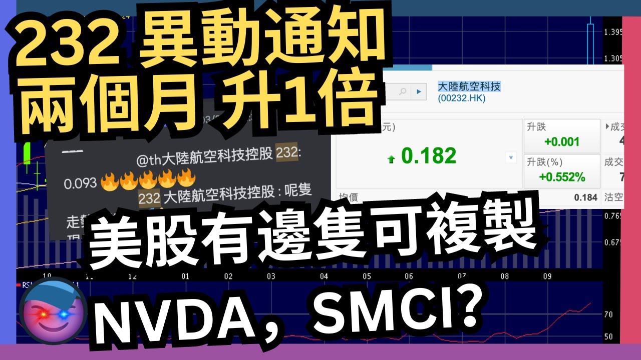 倍升股分析，恒指全日跌326點 阿里網易挫，快手1024可追？232  大陸航空科技兩個月升1倍，美股有邊隻可複製NVDA，SMCI？#恒指暴跌#阿里#網易#快手#航空航天#NVIDIA#美股#投資機會