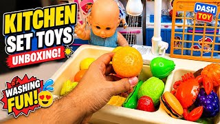 Fruit Wash ASMR | Mini Kitchen Set Toys Play & Cleaning Fun