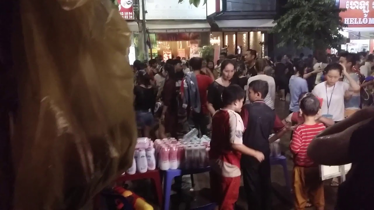 Pub street area on Khmer New Year, Siem Reap