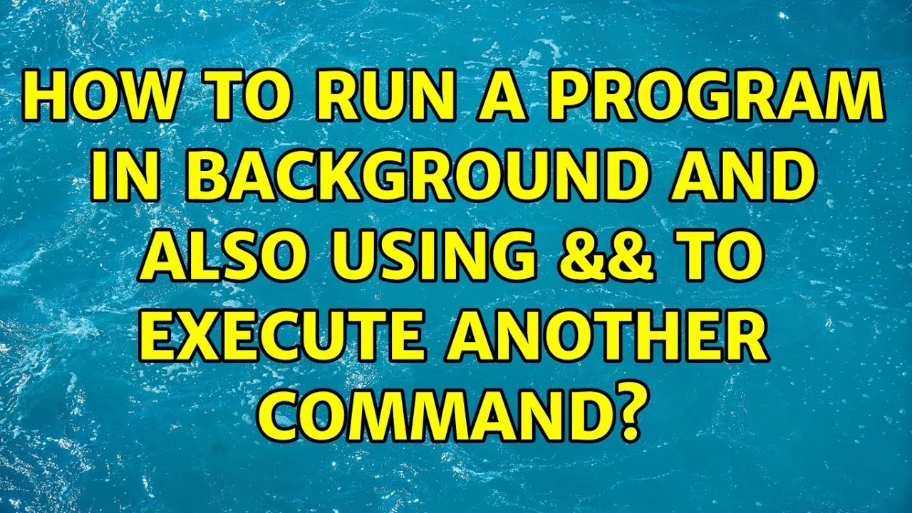 How To Run A Program In Background In Sap