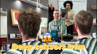 Scissors trim haircut tutorial #tutorial #wales #learning #barbershop #hairloss #scissors #hair