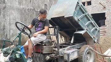 Đẹp trai lái xe công nông chở cát lùi đẳng cấp  | xe tải chở cát đổ ben  | Sand truck dumping dump