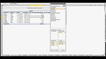 Pivot Table Field List
