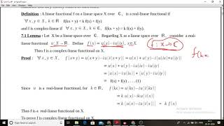A complex  linear functional from a given real linear functional