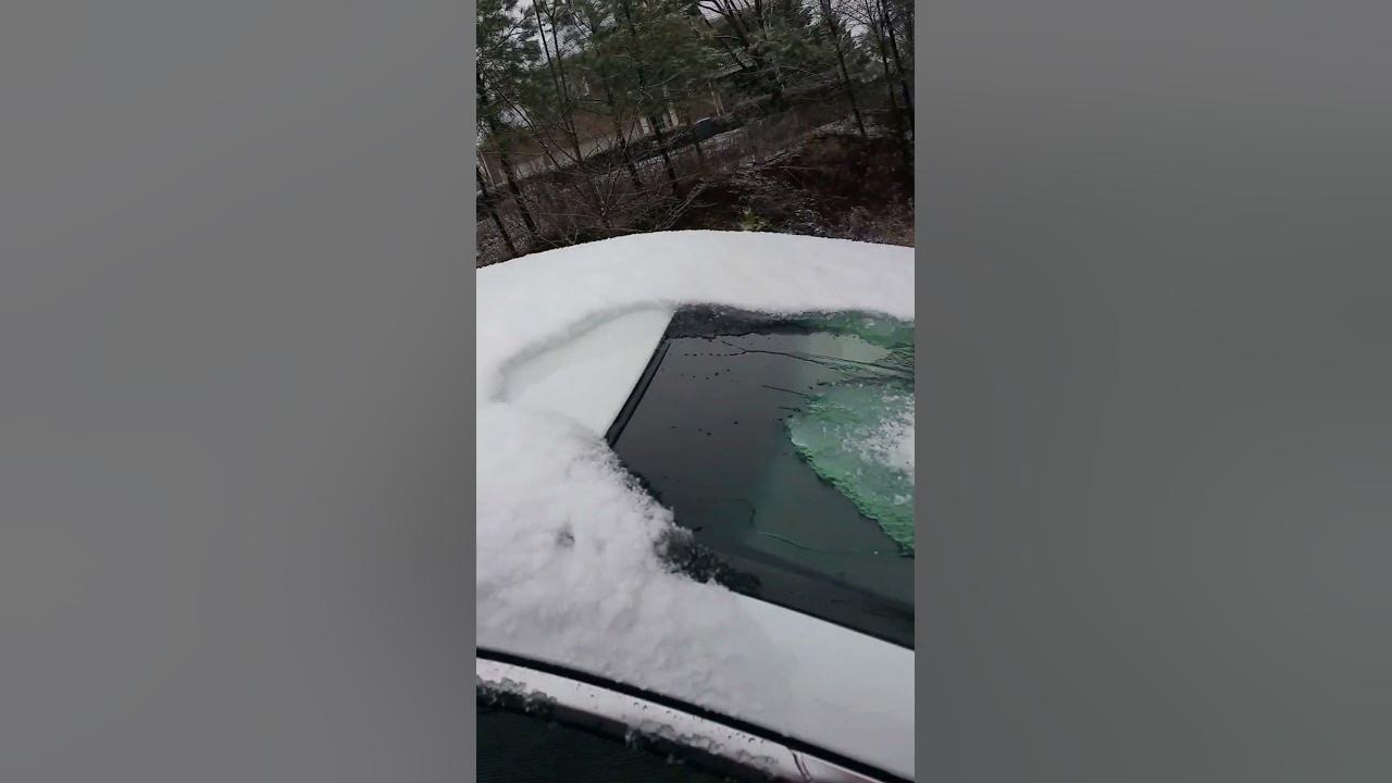 How to remove snow & ice from windshield safely - YouTube