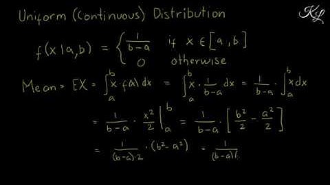Uniform Distribution (Continuous) - Derivation of Mean, Variance & Moment Gen. Function (in English)