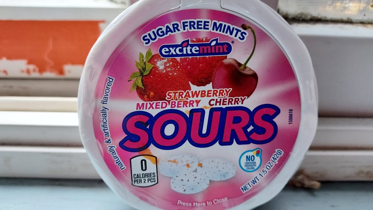 JOSH'S GUM REVIEWS ExciteMint SOURS Strawberry/ Mixed Berry/ Cherry Sugar Free Mints YouTube